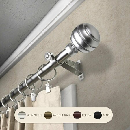 KD ENCIMERA 0.8125 in. Louise Curtain Rod with 48 to 84 in. Extension, Satin Nickel KD3736790